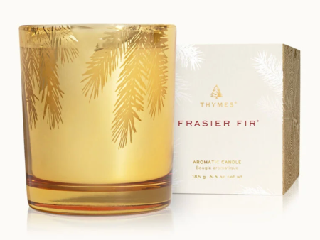 Thymes Frasier Fir Poured Candle – Gilded Gold – 6.5oz Discount