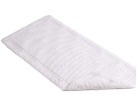 White Rubber Bath Mat – White – 17  x 36  For Sale