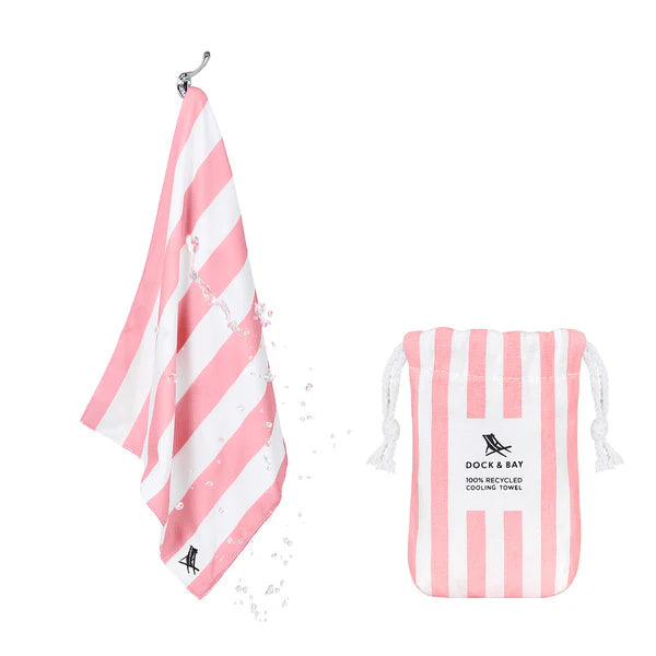 Dock & Bay - Cooling Gym Towel - Malibu Pink Striped Online Hot Sale