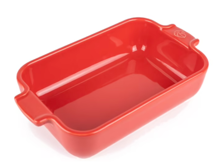 Peugeot Appolia Petite Rectangular Ceramic Baking Dish With Handles – 8.5  – Red Fashion