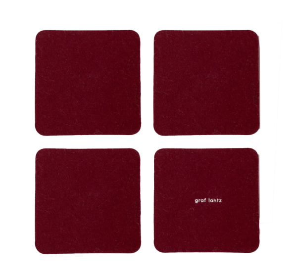 Graf Lantz Bierfilzl Square Felt Coaster – Burgundy – 4pk Online