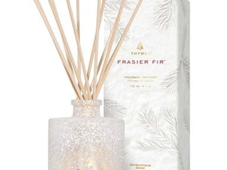 Thymes Frasier Fir Petite Reed Diffuser - Flocked Collection - 4oz Supply