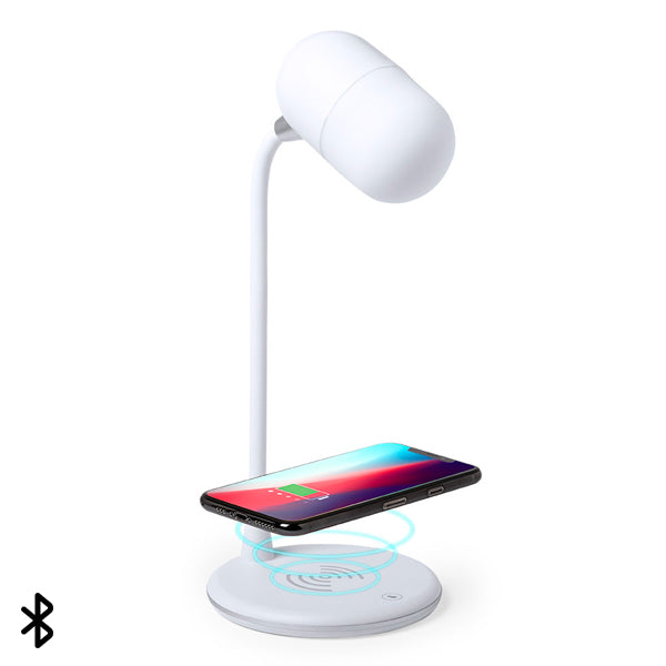 LED Lamp with Bluetooth Speaker and Wireless Charger White 146268 For Cheap