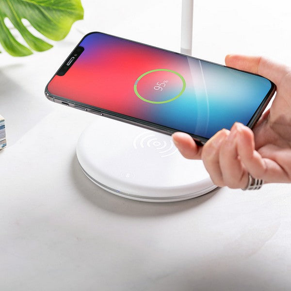 LED Lamp with Bluetooth Speaker and Wireless Charger White 146268 For Cheap