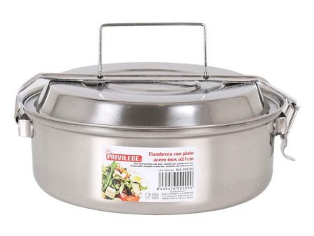 Lunch box Privilege Stainless steel (ø 21 x 8,5 cm) Sale