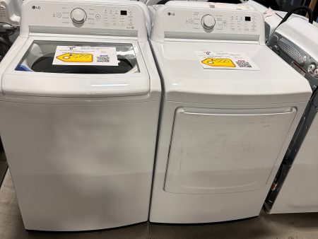 SMART LG TOP LOAD WASHER ELECTRIC DRYER LAUNDRY SET WAS13058 DRY12331 Hot on Sale